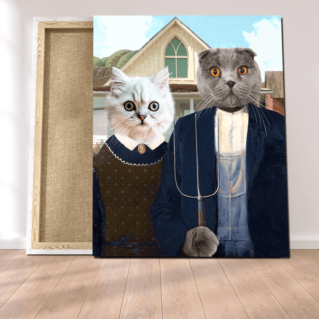 Pablos Tableau Portrait Animaux American Gothic