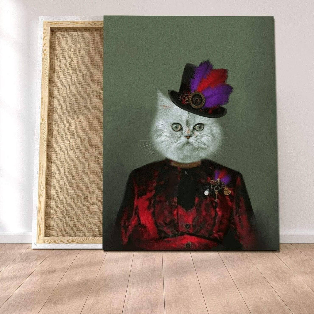 Pablos Tableau Portrait Chat Princesse Rouge