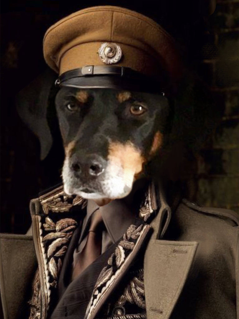 Pablos Tableau Portrait Chien Capitaine