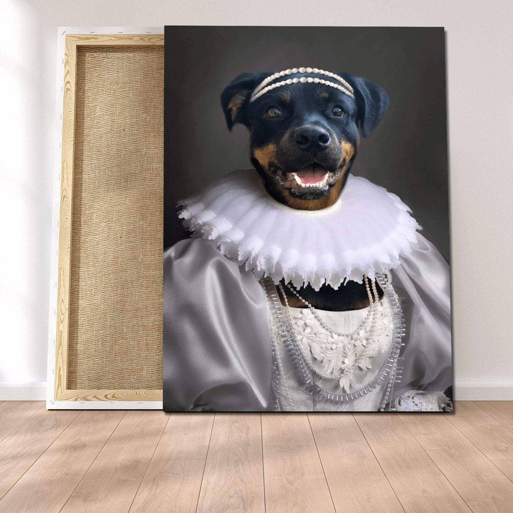 Pablos Tableau Portrait Chien Costume Blanc