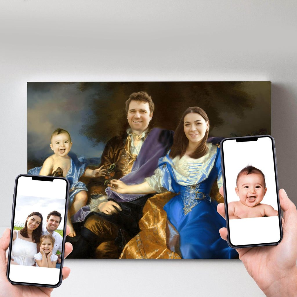 Pablos Tableau Portrait Royal Famille Paysanne (Trio)