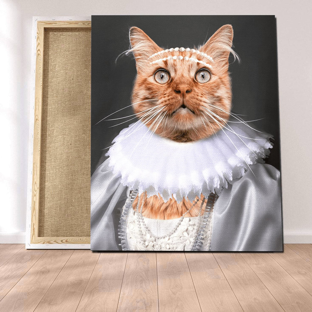 Portrait Chat Costume Blanc pablosco 20 x 30cm 